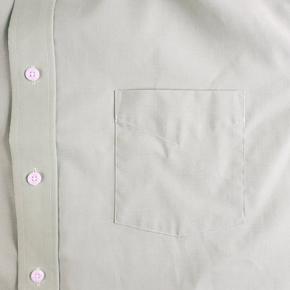 Mens Stafford Performance Lime Green Button Up dress shirt 17 1/2 XL S/S Fun - Picture 8 of 9